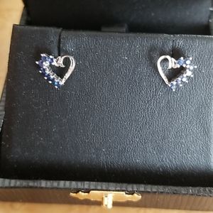 14kt White Gold Sapphire Earrings